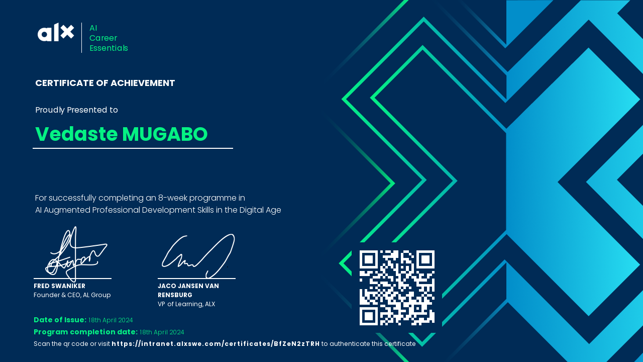 ALX AICE AI Career Essentials Certificate